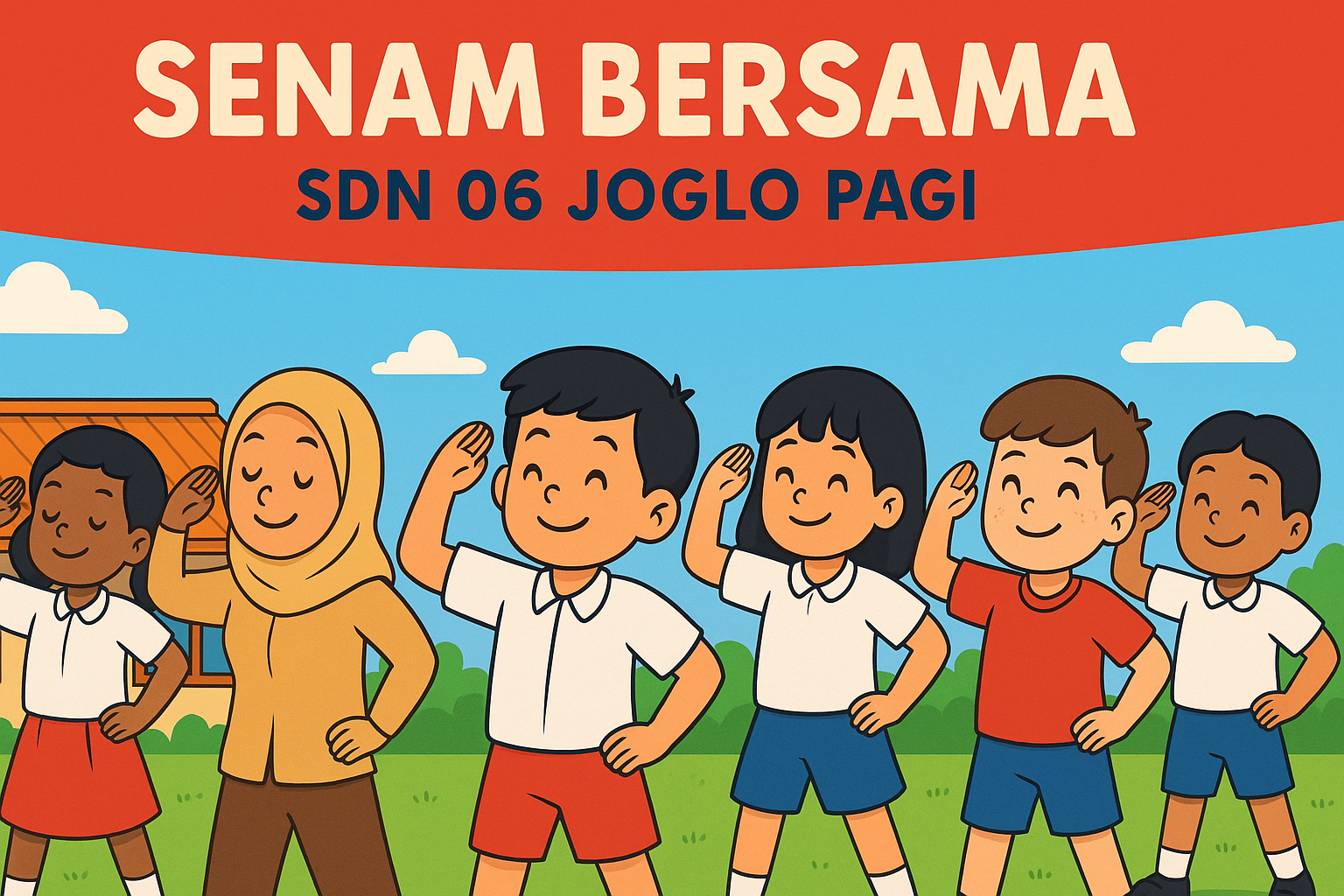 Senam Bersama di SDN Joglo 06 Pagi: Sehat, Ceria, dan Kompak